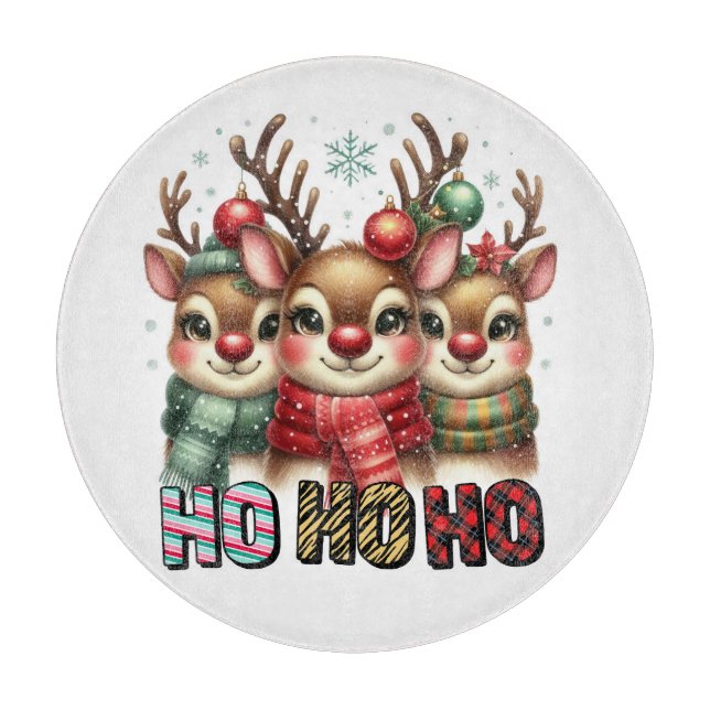 Tabla De Cortar Ho ho ho ho Reindeer (Anverso)