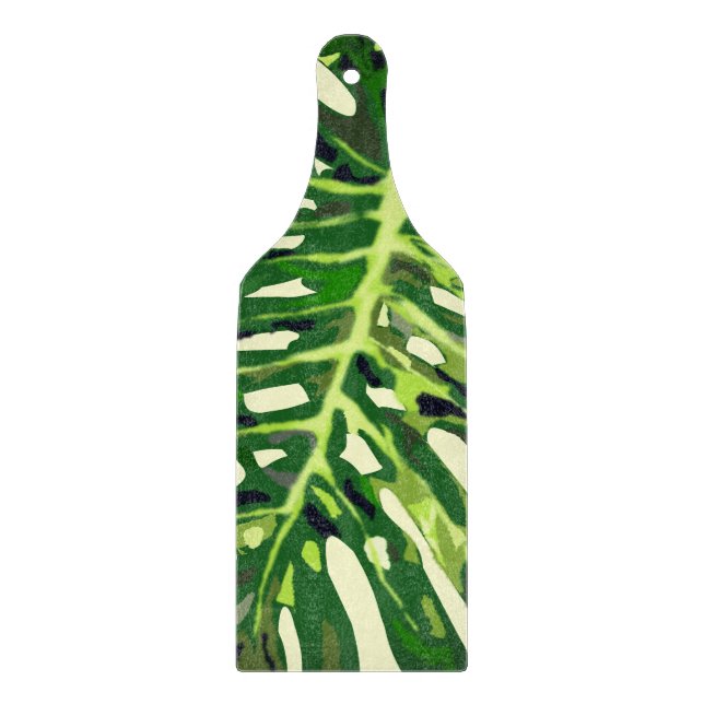 Tabla De Cortar Hoja de Monstera Tropical (Anverso)