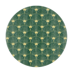 Tabla De Cortar Hoja de palmera: patrón art deco.