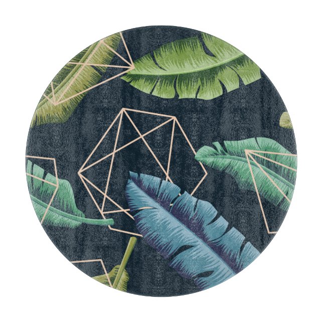 Tabla De Cortar Hojas Abstractas: Línea Polígona Sin Margen. (Anverso)