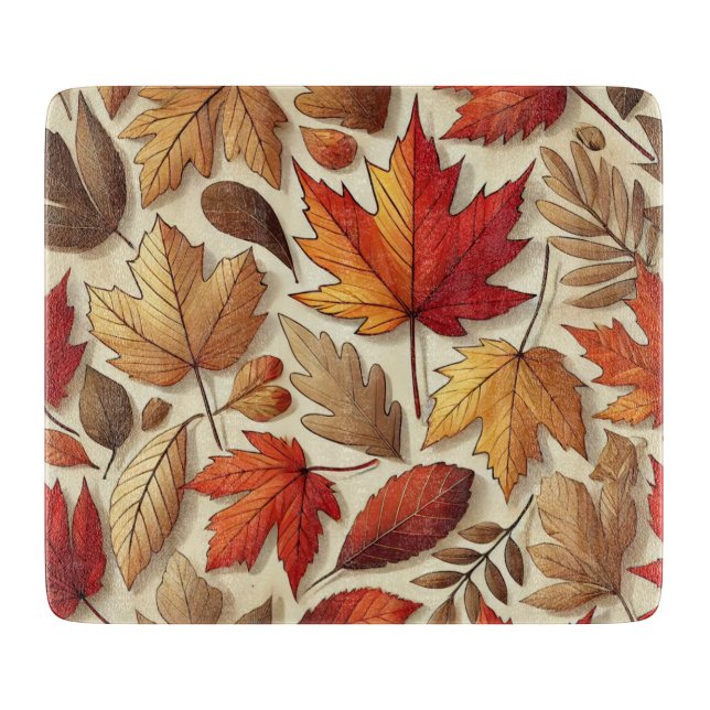 Tabla De Cortar hojas clásicas de otoño (Anverso)