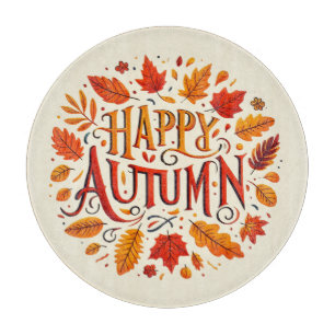 Tabla De Cortar hojas clásicas & Otoño Feliz