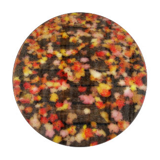 Tabla De Cortar Hojas de arce de otoño de color rojo brillante