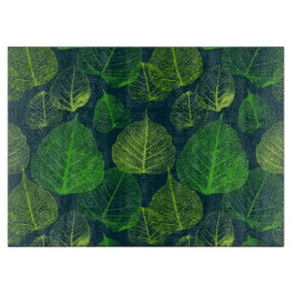 Tabla De Cortar Hojas de esqueleto verde oscuro biofílico
