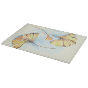 Tabla De Cortar Hojas de oro del Ginkgo del otoño
