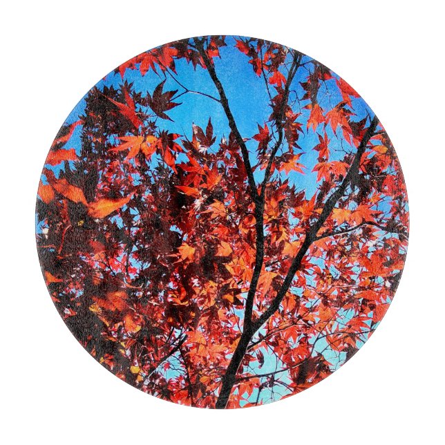 Tabla De Cortar Hojas de otoño (Anverso)