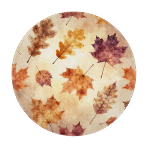 Tabla De Cortar Hojas de otoño acuarela patrón de otoño
