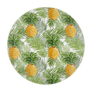 Tabla De Cortar Hojas de palma y piñas tropicales