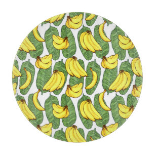 Tabla De Cortar Hojas de plátano: Patrón de frutas tropicales