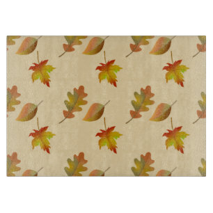 Tabla De Cortar Hojas de roble acogedoras de arce de otoño