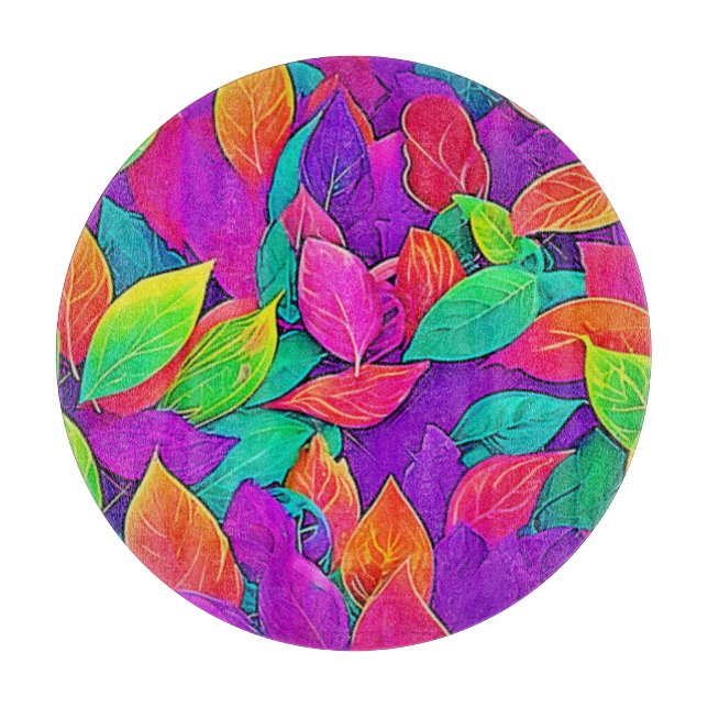 Tabla De Cortar Hojas Neon: flujo Personalizado (Anverso)