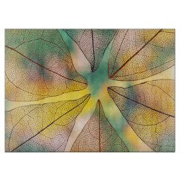 Tabla De Cortar Hojas otoñales transparentes