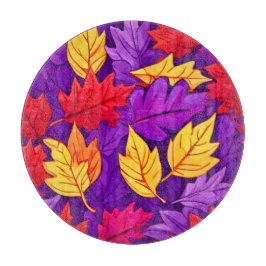 Tabla De Cortar Hojas Personalizados vívidas: morado, amarillo, ro