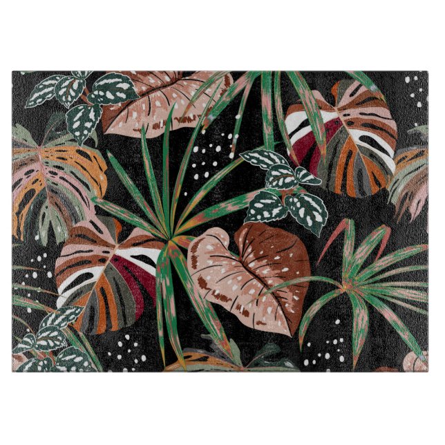 Tabla De Cortar Hojas tropicales (Anverso)