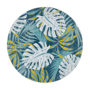 Tabla De Cortar Hojas tropicales coloridas, patrón abstracto origi