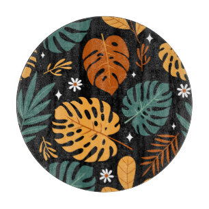 Tabla De Cortar Hojas tropicales: sin costura.
