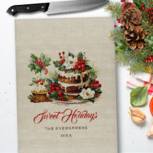 Hojas Verdes Personalizadas Acuarela Navidad Vinta