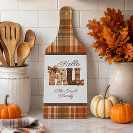 Tabla De Cortar Hola Hogar Rústico Personalizado de Otoño