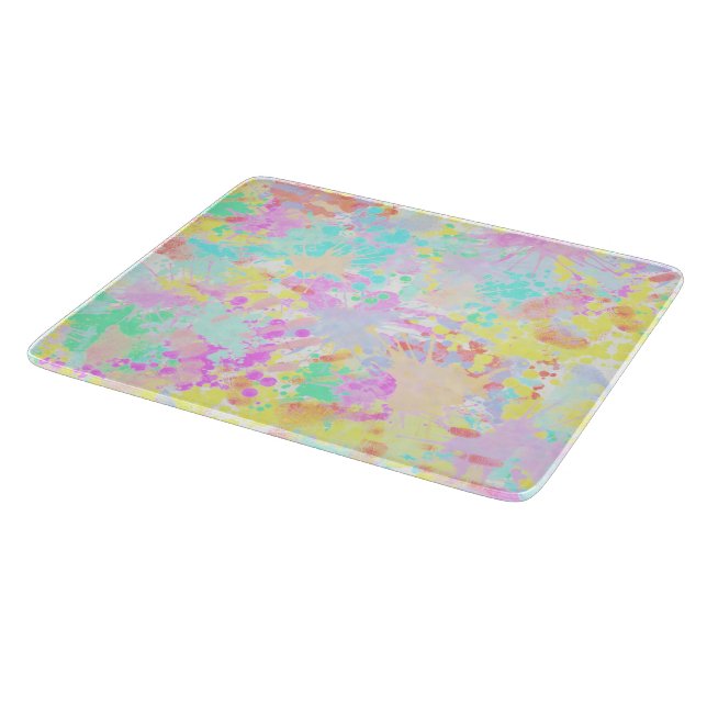 Tabla De Cortar holiES - Splash patrón transparente pastel 1 (Borde)
