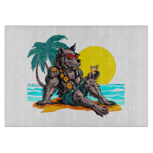 Tabla De Cortar hombre lobo de vacaciones