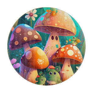 Tabla De Cortar Hongos pequeños en el bosque