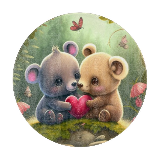 Tabla De Cortar Hongos pequeños en el bosque (Anverso)