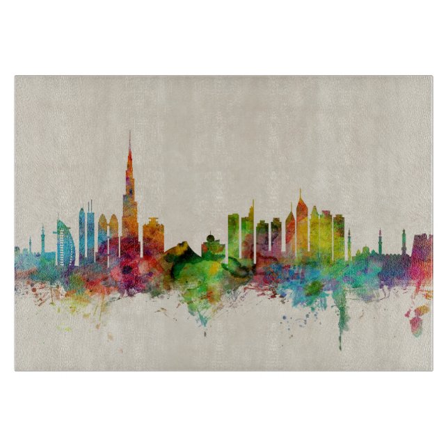 Tabla De Cortar Horizonte de Dubai (Anverso)