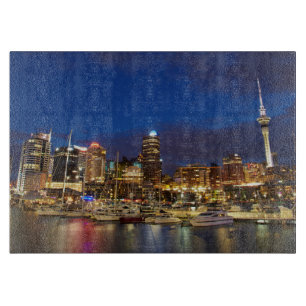 Tabla De Cortar Horizonte nocturno de Auckland
