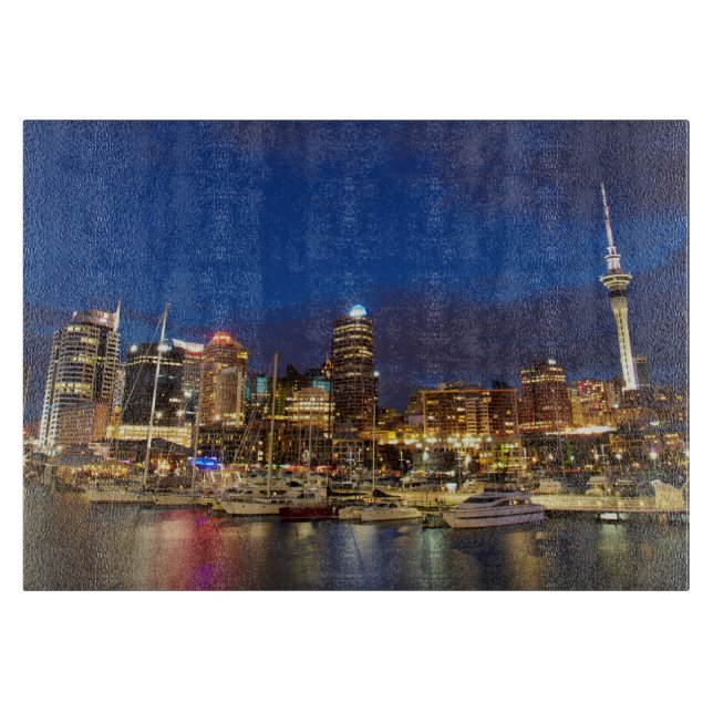 Tabla De Cortar Horizonte nocturno de Auckland (Anverso)