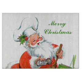 Tabla De Cortar horneado retro vintage Santa Holiday