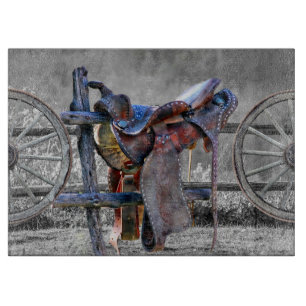 Tabla De Cortar Horse Saddle Corral Fence Western Wagon Wheels