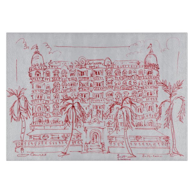 Tabla De Cortar Hotel Carlton, Cannes, Francia (Anverso)
