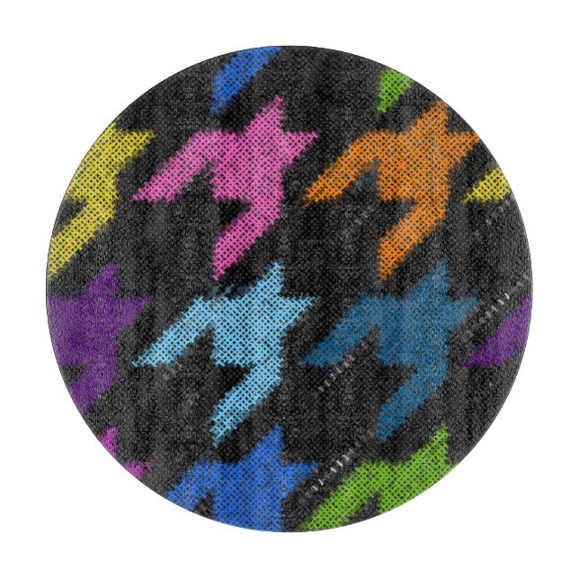 Tabla De Cortar Houndstoth: imitación de lienzo áspero. (Anverso)