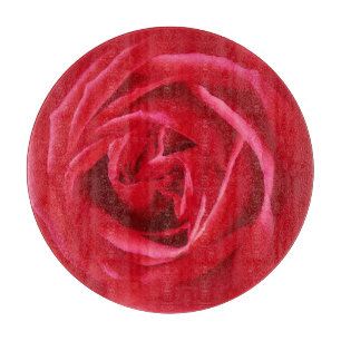 Tabla De Cortar Huella rosa roja