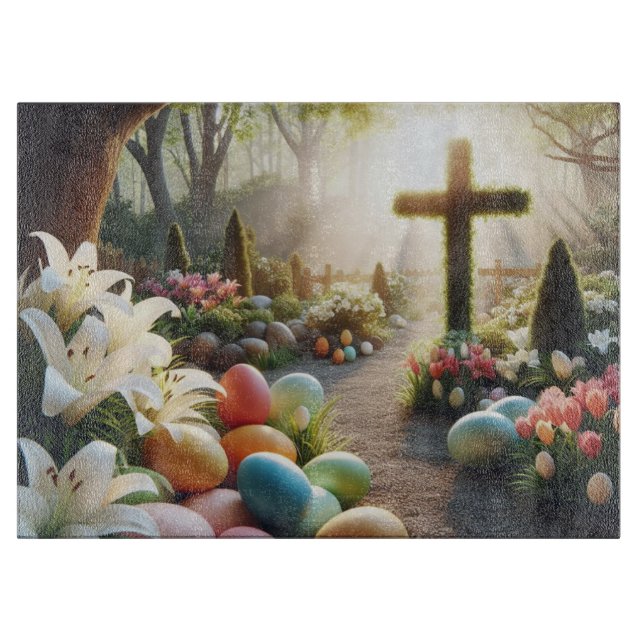 Tabla De Cortar Huevo cruzado/de Pascua/Lilly (Anverso)