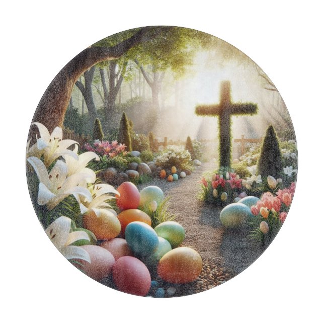 Tabla De Cortar Huevo cruzado/de Pascua/Lilly (Anverso)