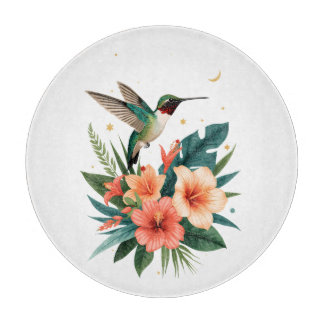 Tabla De Cortar Hummingbird Bloom Tropical Cutting Board