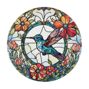 Tabla De Cortar Hummingbird Faux Seted Glass Bird