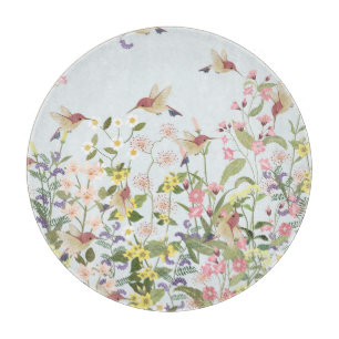 Tabla De Cortar Hummingbird Floral Garden Vintage Ilustracion