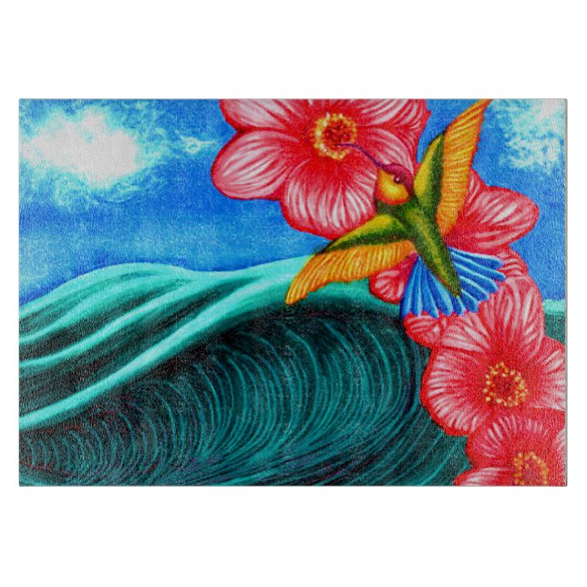 Tabla De Cortar Hummingbird Ocean (Anverso)