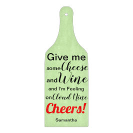 Tabla De Cortar Humor de vino de queso vidrio verde