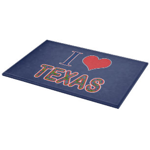 Tabla De Cortar I (Corazón) Amor Texas Bluebonnet