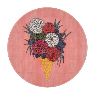 Tabla De Cortar Ice Cream Bouquet: Vintage floral.
