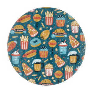 Tabla De Cortar Iconos de comida rápida: Doodles antiguos