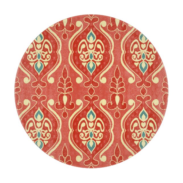 Tabla De Cortar Ikat casero: Tejido de Boho étnico (Anverso)