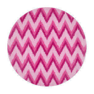 Tabla De Cortar Ikat Chevron Stripes - Fuchsia y rosa pálido