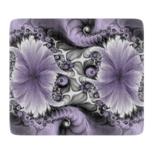 Tabla De Cortar Ilusión de Lila Arte Floral Abstracto Fractal Fant