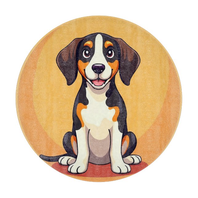 Tabla De Cortar Ilustración adorable de perro de dibujos animados (Anverso)