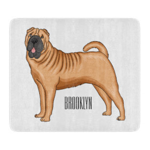 Tabla De Cortar Ilustracion chino de personalizado de perro Shar-P