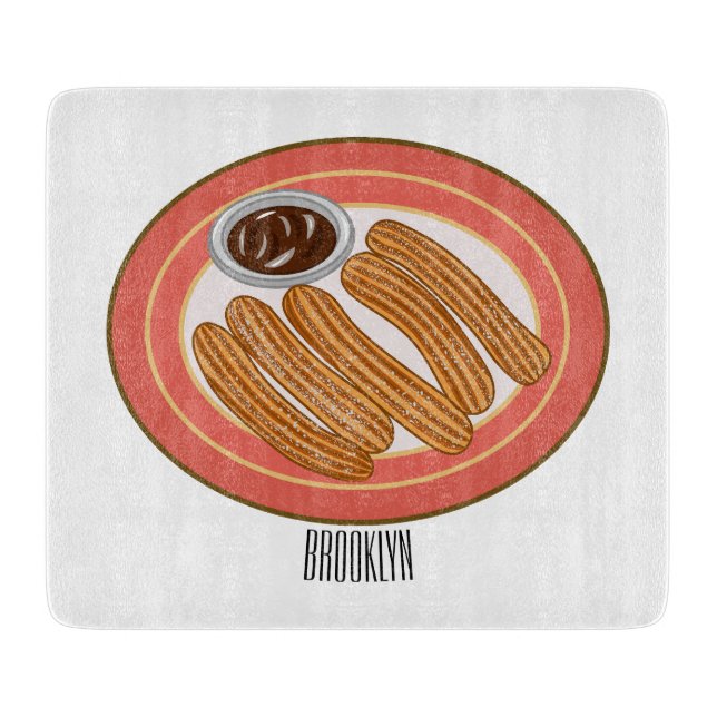 Tabla De Cortar Ilustracion Churro personalizado (Anverso)